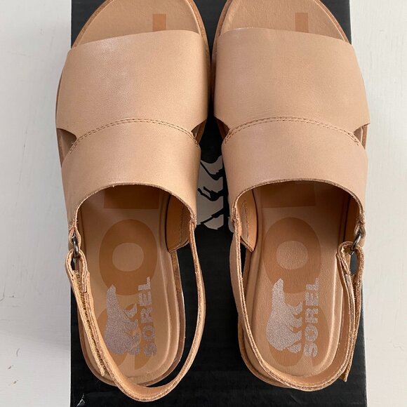 NIB NEW Sorel Ella II Slingback Beige Sea Salt Women's 7.5 - Picture 2 of 6